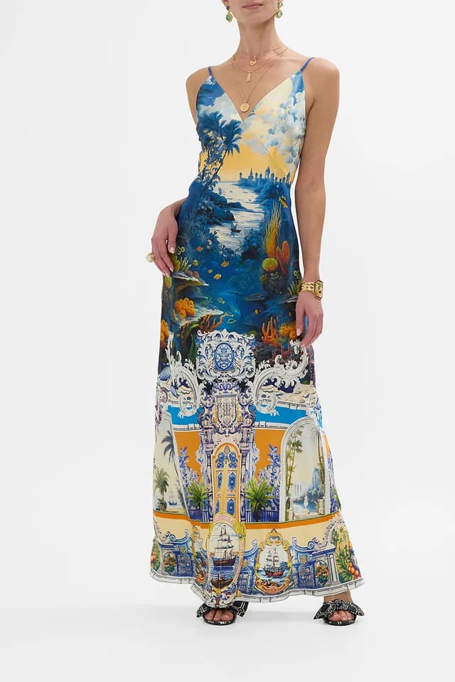 Camilla eBoutique V NECK FULL LENGTH BIAS SLIP DRESS SONG OF SAINT ANTHONY, image 1 of 1 from CAMILLA