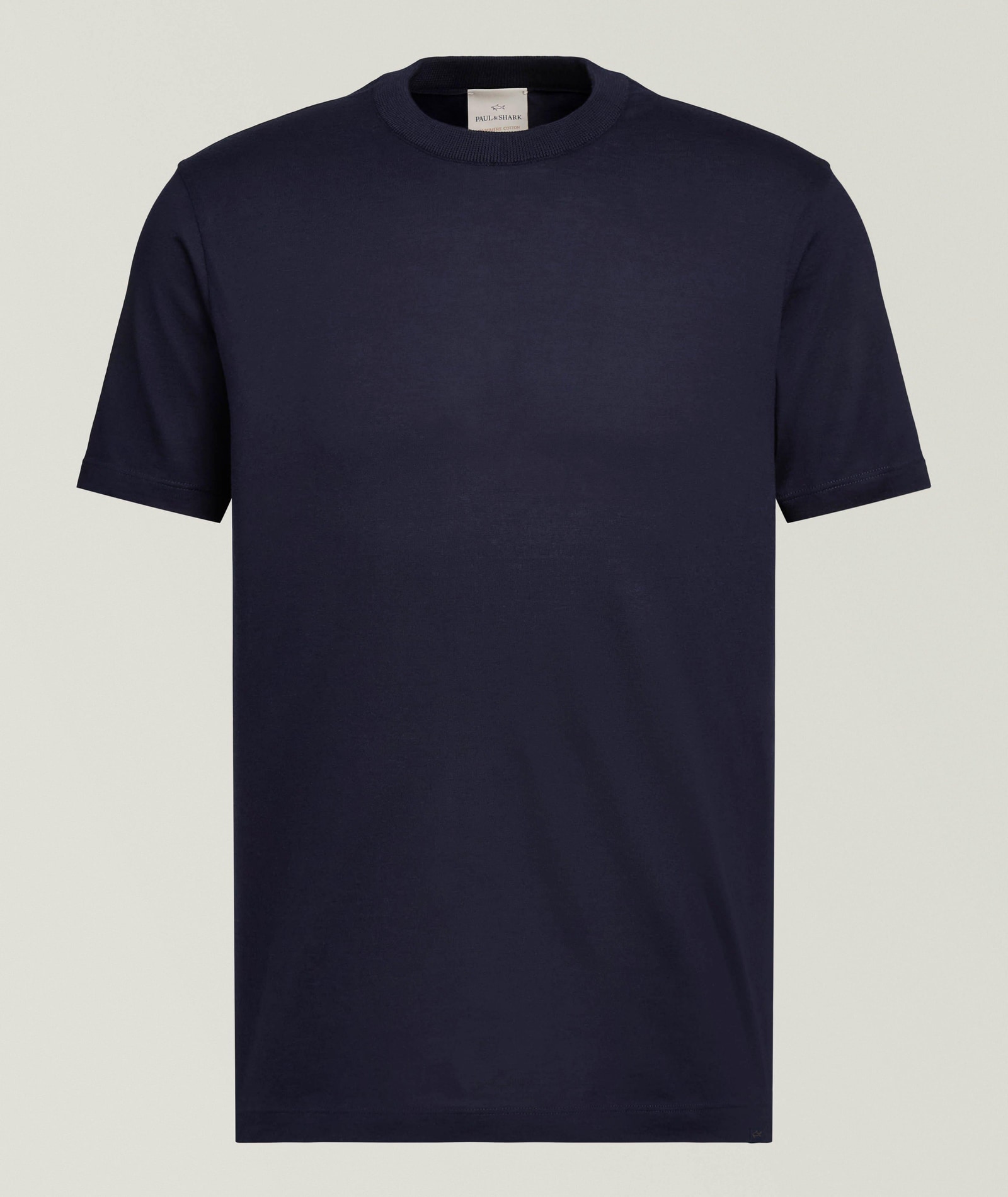Paul & Shark Cotton-Cashmere Crewneck T-Shirt in Blue Cotton & Cotton Blends, image 1 of 1 from Harry Rosen