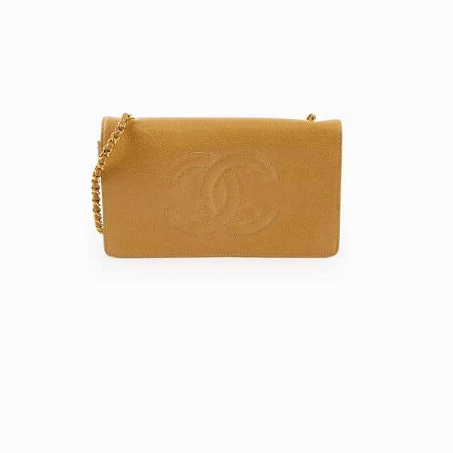 Chanel Vintage Timeless Wallet On Chain Caviar Beige 24K Gold in Beige Caviar leather from The Purse Affair, photo 1 of 1