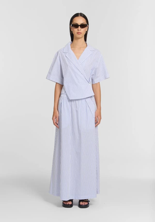VIKTORIA & WOODS Ezra Skirt in MAIDEN STRIPE, image 1 of 1 from Viktoria & Woods