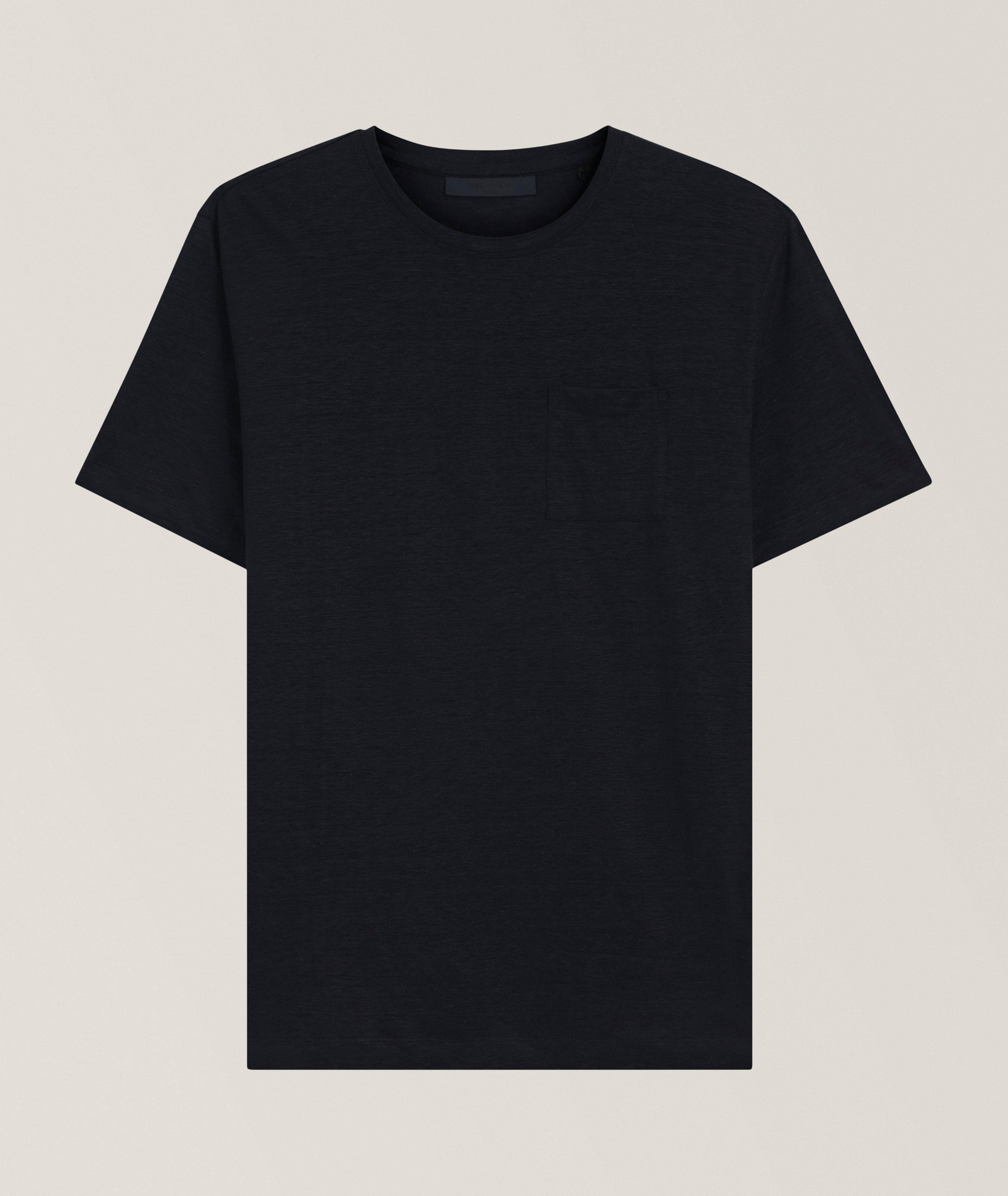 BOSS BY BECKHAM Linen Crewneck T-Shirt in Blue, image 1 of 1 from Harry Rosen