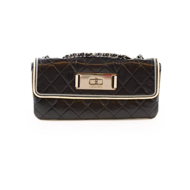 Chanel East West Flap Black in Black Calfskin from The Purse Affair, photo 1 of 1