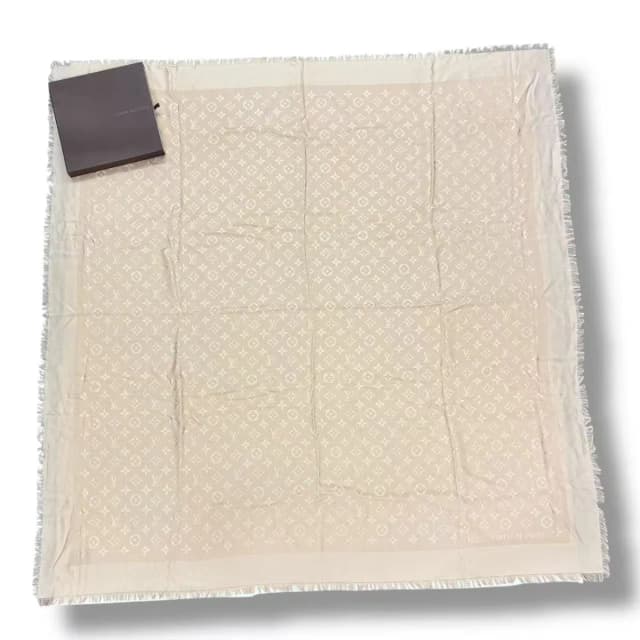 Louis Vuitton Silk Wool Scarf Monogram Beige in Beige Silk from The Reluxe, photo 1 of 1