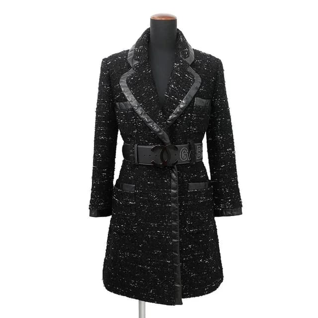 Chanel Coat Tweed 38 Black in Black Tweed from The Reluxe, photo 1 of 1