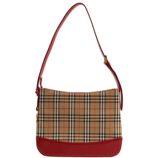 Burberry Nova Check pattern logo charm shoulder bag beige / red from VINTAGE QOO TOKYO, photo 1 of 1