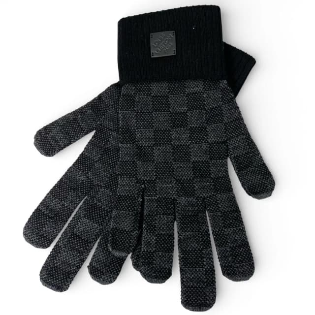 Louis Vuitton Neo Petit Damier Gloves Black in Black Wool from The Reluxe, photo 1 of 1