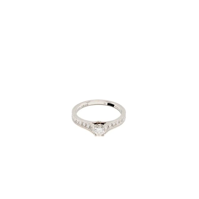 Cartier Size 52 Round Brilliant Diamond Ring, Platinum, 0.3ct, F Colour, Internally Flawless from EMIER, photo 1 of 1