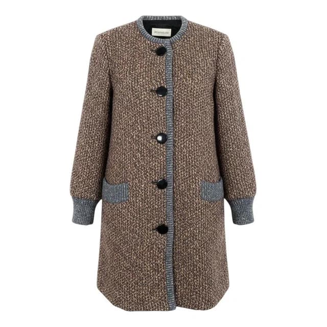 Saint Laurent Long Knit Coat Mixed Mohair Blend M Multicolor in Multicolor from The Reluxe, photo 1 of 1