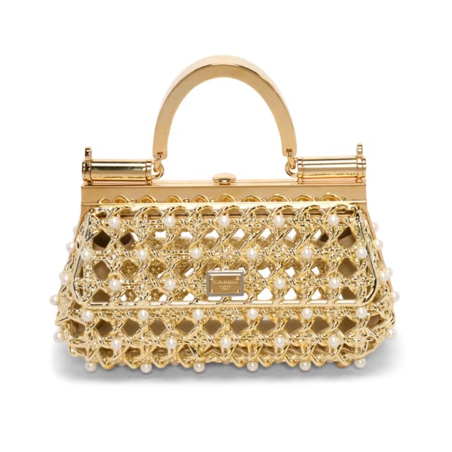 Dolce & Gabbana Pearl Caged Sicily Bag in Gold from Blue Spinach, photo 1 of 1