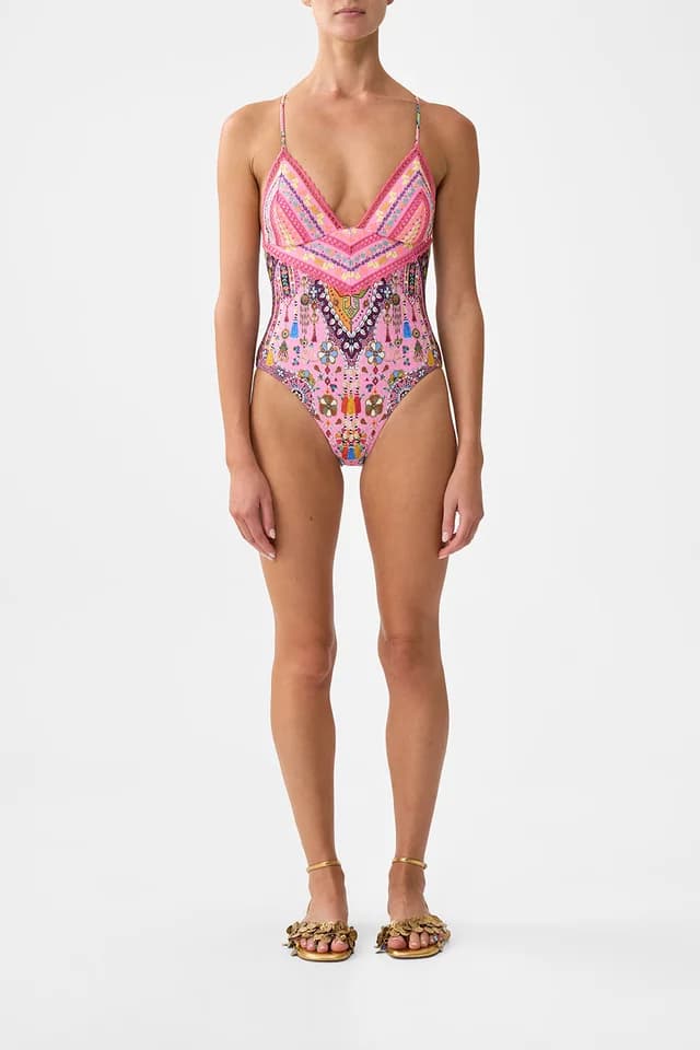 Camilla eBoutique EMBROIDERED TRI ONE PIECE W TIE BACK PATCHWORK PANORAMA, image 1 of 1 from CAMILLA