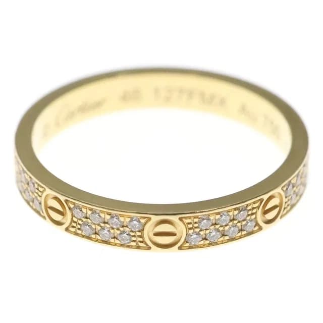 Cartier Mini Love Pave Diamond Ring 18K PG Pink Gold in Pink from The Reluxe, photo 1 of 1