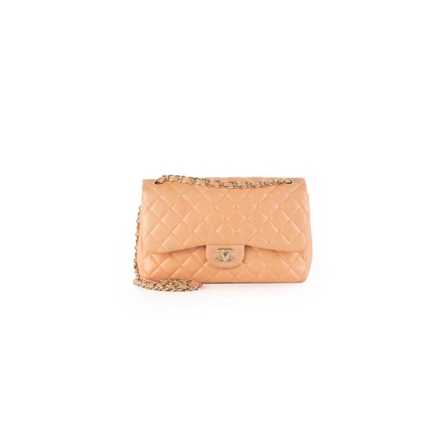 Chanel Vintage Jumbo Classic Double Flap Bag Pink in Pink Lambskin from The Purse Affair, photo 1 of 1