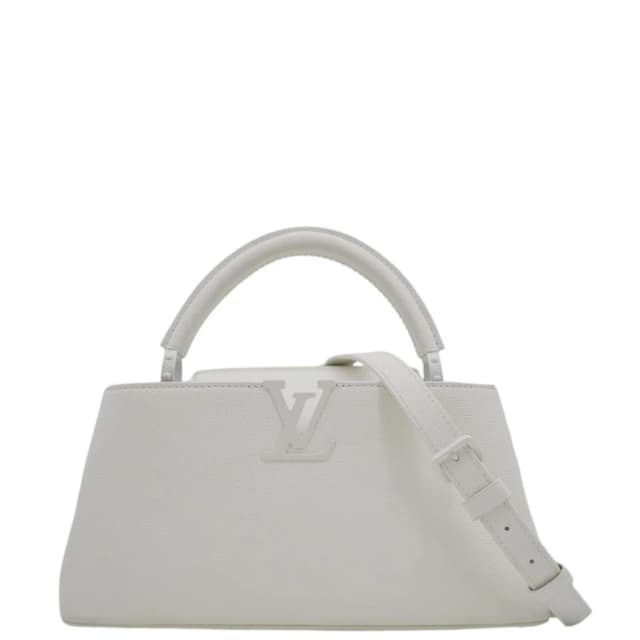 Louis Vuitton Capucines East-West MM Leather Crossbody Bag White in White Leather from Dallas Designer Handbags, photo 1 of 1