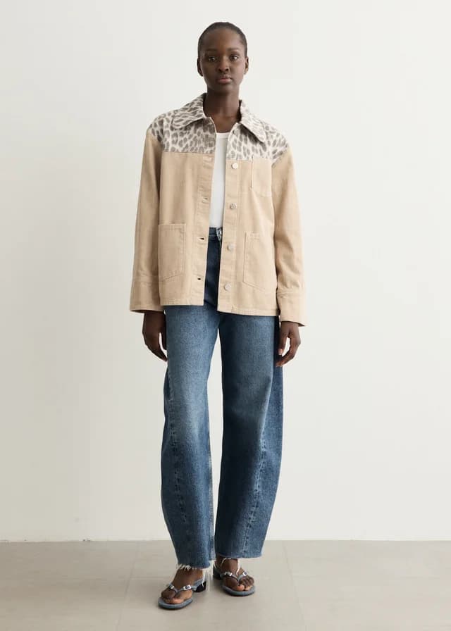 Baum und Pferdgarten Berina Jacket in Leopard Corduroy Mix, image 1 of 1 from Incu