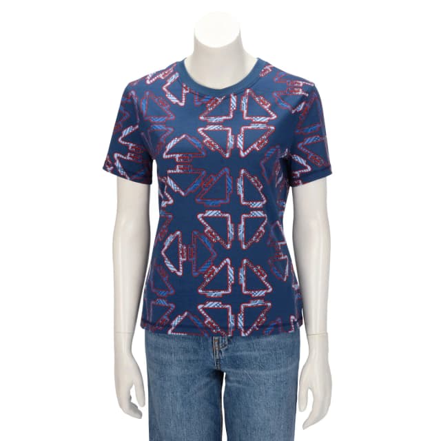 Hermès Cotton Tatersales Micro T-Shirt FR 42 in Navy from Blue Spinach, photo 1 of 1