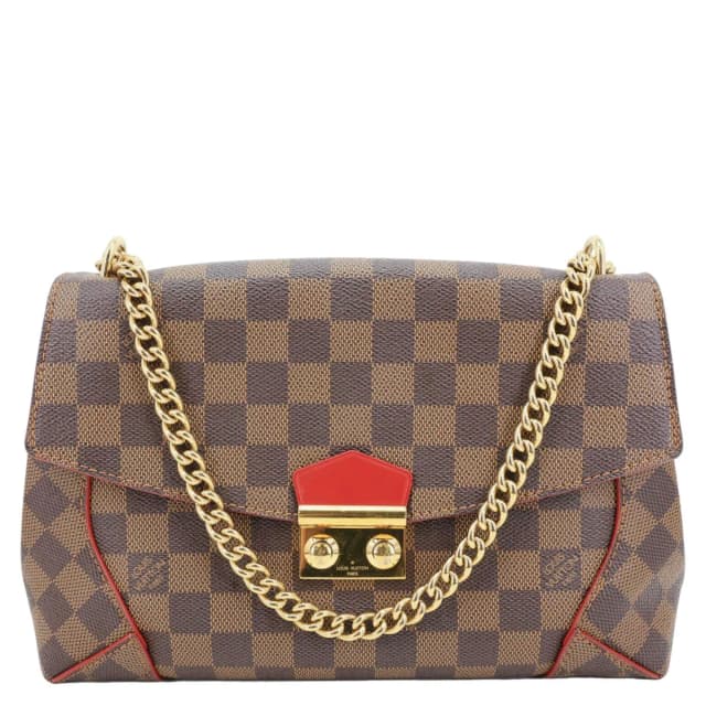 Louis Vuitton Caissa Damier Ebene Chain Clutch Shoulder Bag Brown in Brown Canvas from Dallas Designer Handbags, photo 1 of 1