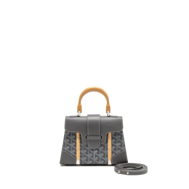 Goyard Saigon Structure Mini Bag Goyardine Canvas/Calfskin Grey SHW in Grey Calfskin from EMIER, photo 1 of 1