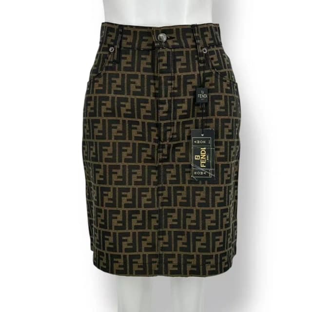 Fendi Zucca Pattern Skirt Brown 42 in Brown from The Reluxe, photo 1 of 1