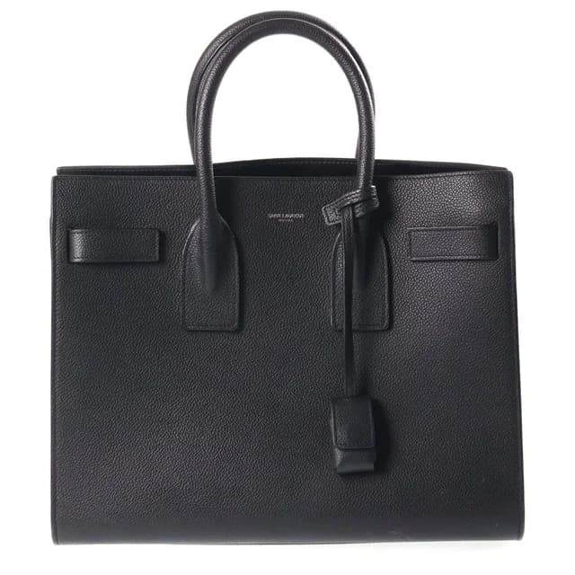 Saint Laurent Sac de Jules Small Handbag Black Leather Silver in Black Leather from The Reluxe, photo 1 of 1