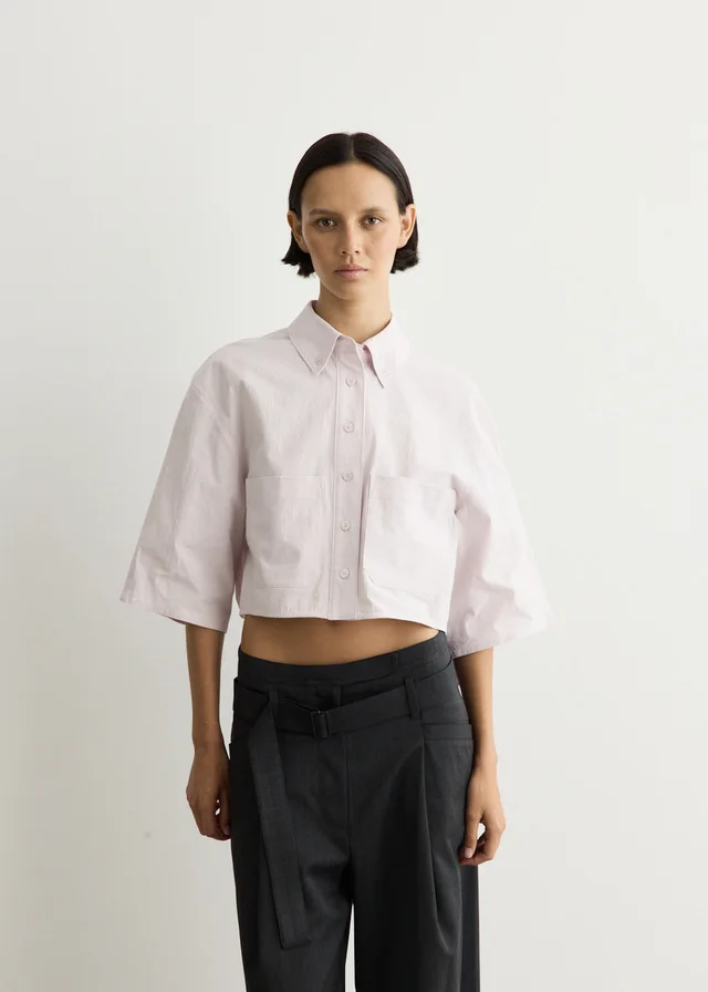 Low Classic Half Sleeve Cropped Shirt in LIGHT PINK, image 1 of 1 from Incu