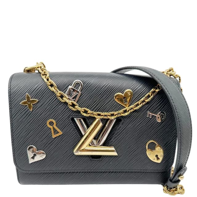 Louis Vuitton Twist MM Love Lock Epi Leather Crossbody Bag Black in Black Leather from Dallas Designer Handbags, photo 1 of 1