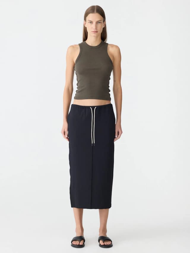 Bassike Stretch Twill Minimal Skirt, image 1 of 1 from bassike