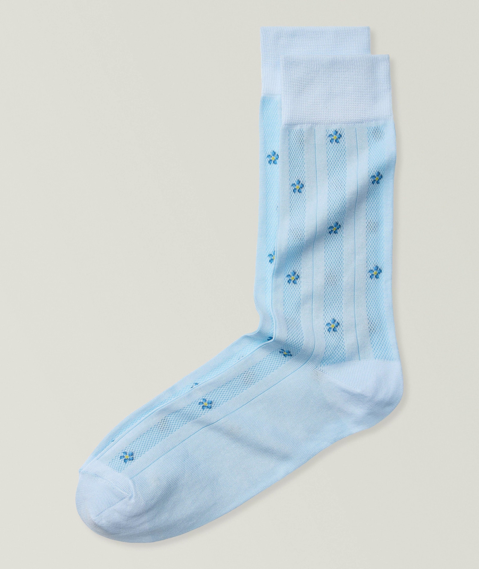 Flower Stretch-Cotton Socks in Blue, image 1 of 1 from Harry Rosen