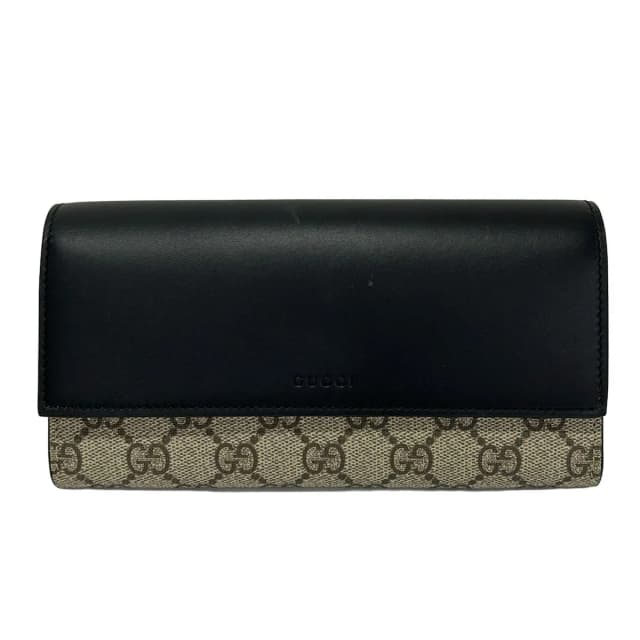 Gucci Wallet GG Plus Supreme Black Beige Dark Brown Leather in Black Leather from The Reluxe, photo 1 of 1