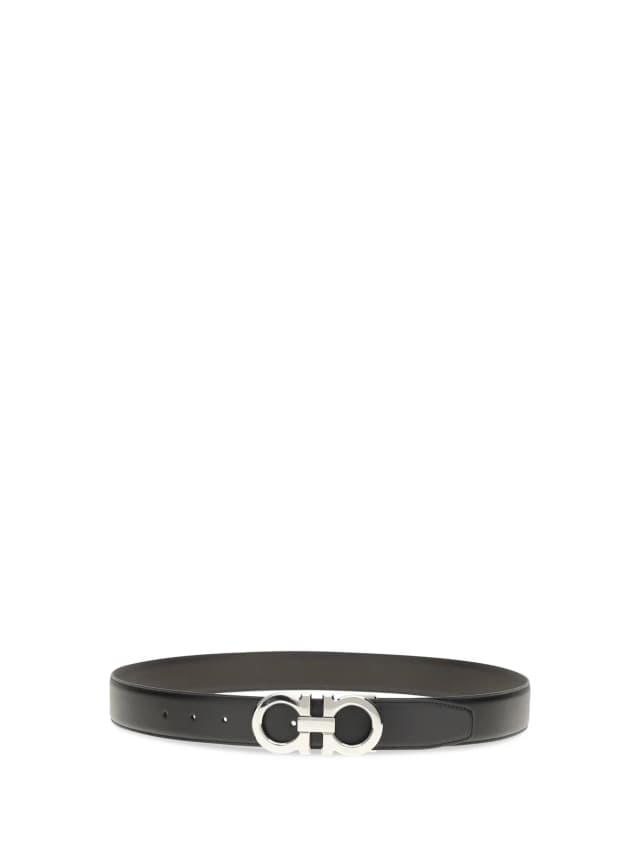 Ferragamo Gancini Belt — Black Calf Leather in Black Calfskin from HEWI, photo 1 of 1