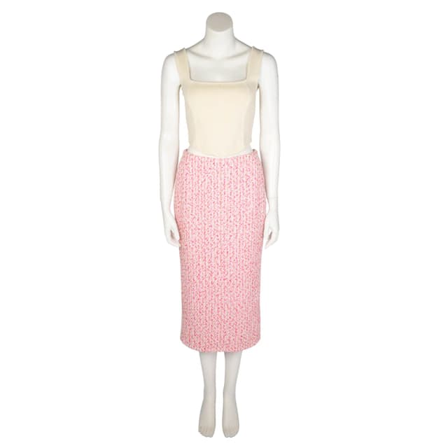 Chanel Fantasy Tweed Pencil Skirt FR 38 in Pink & Orange Tweed from Blue Spinach, photo 1 of 1
