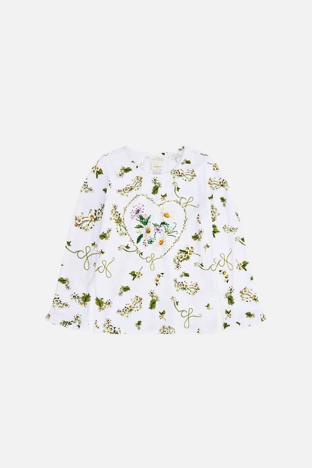 Camilla eBoutique KIDS LONG SLEEVE TEE WITH FRILL CUFF 4-10 DAISY CHAINS, image 1 of 1 from CAMILLA