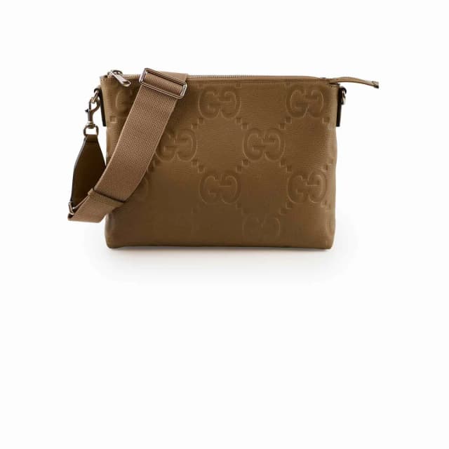 Gucci Jumbo GG Medium Messenger Bag Taupe in Taupe Calfskin from The Purse Affair, photo 1 of 1