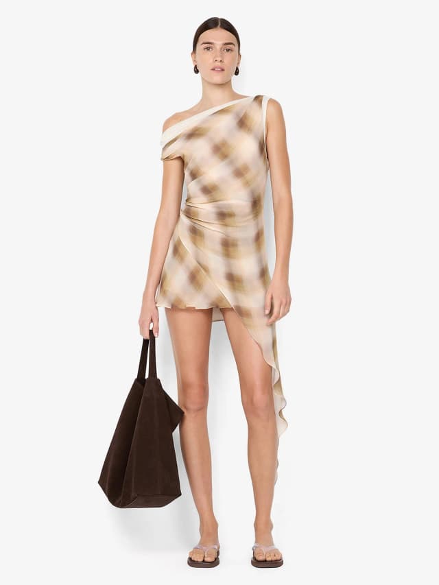 Bec&Bridge ELIANA MINI DRESS - DUNE CHECK, image 1 of 1 from BEC + BRIDGE