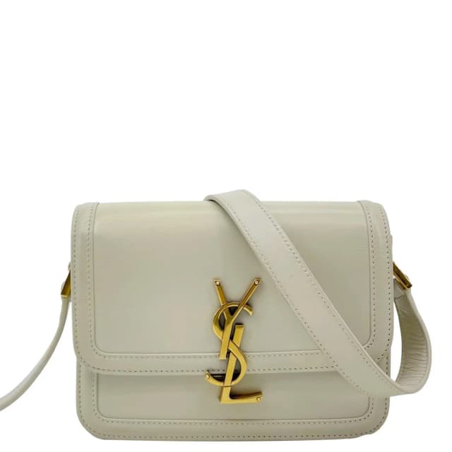 Saint Laurent Solferino Small Calfskin Leather Shoulder Bag Off White in White Calfskin from Dallas Designer Handbags, photo 1 of 1