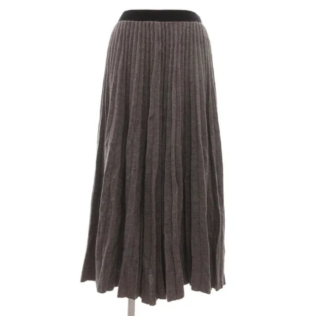 Celine Skirt Wool S Pleated Knit Long Length Gray ML GY06 in Grey Wool from The Reluxe, photo 1 of 1