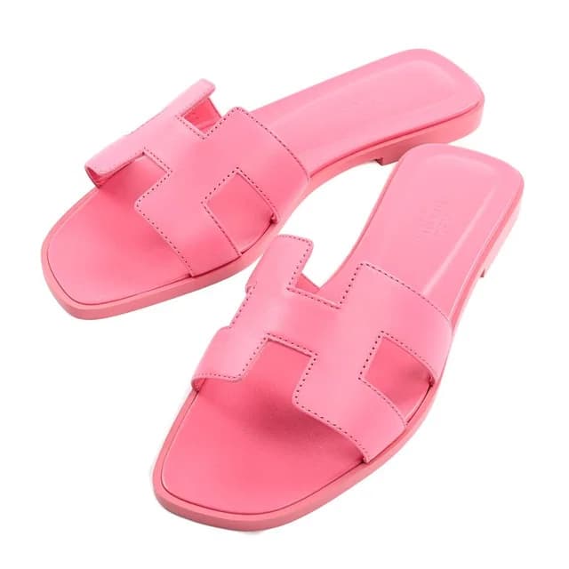 Hermès Oran Sandals Pink in Pink from The Reluxe, photo 1 of 1