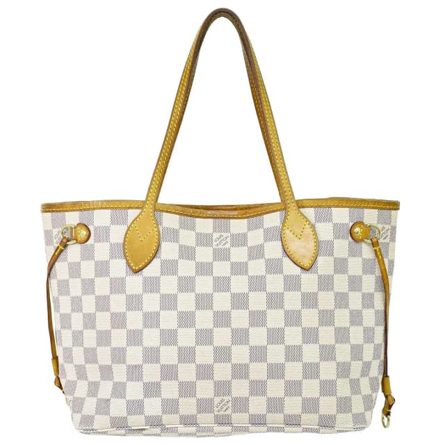 LV Vintage Shape Neverfull PM Damier Azur Tote Bag White Gray in White Coated canvas from The Reluxe, photo 1 of 1