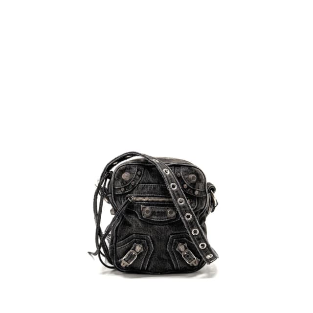 Balenciaga Le Cagole Crossbody Bag Denim Black SHW in Black Denim from EMIER, photo 1 of 1