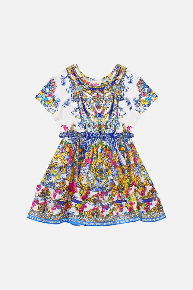 Camilla eBoutique KIDS TEE MINI DRESS WITH WOVEN FRILL TUTU SKIRT ESPAÑA NIRVANA, image 1 of 1 from CAMILLA