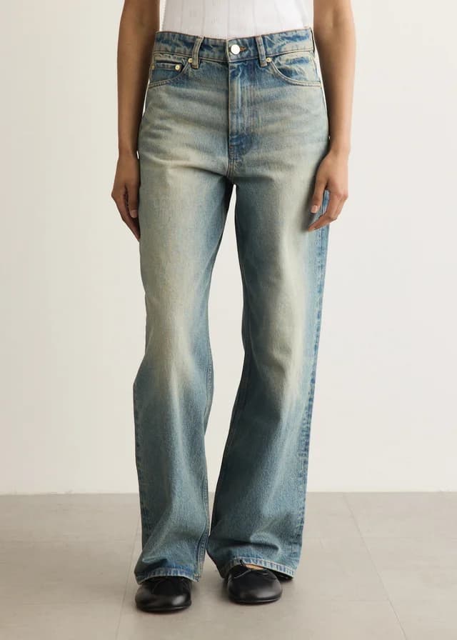Ganni Rinse Izey Jeans in Mid Blue Vintage, image 1 of 1 from Incu