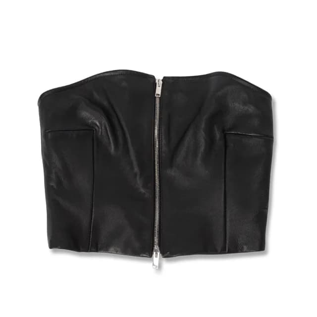 Khaite Ira Bustier Top US 4 in Black Lambskin from Blue Spinach, photo 1 of 1