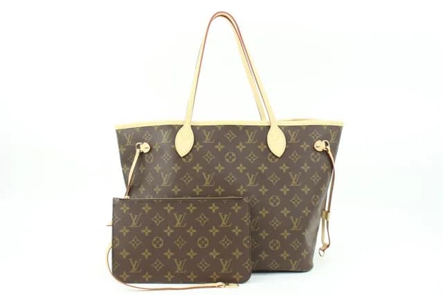 Louis Vuitton Beige x Monogram Neverfull MM Tote with Pouch in Beige Canvas from Bagriculture, photo 1 of 1