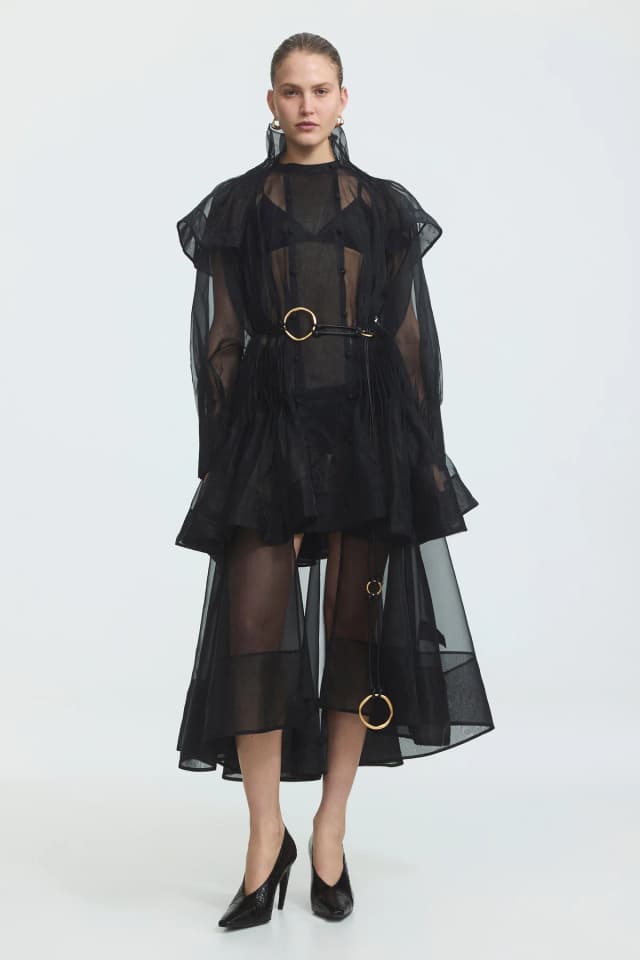 AJE Mirella Trench in BLACK, image 1 of 1 from Aje