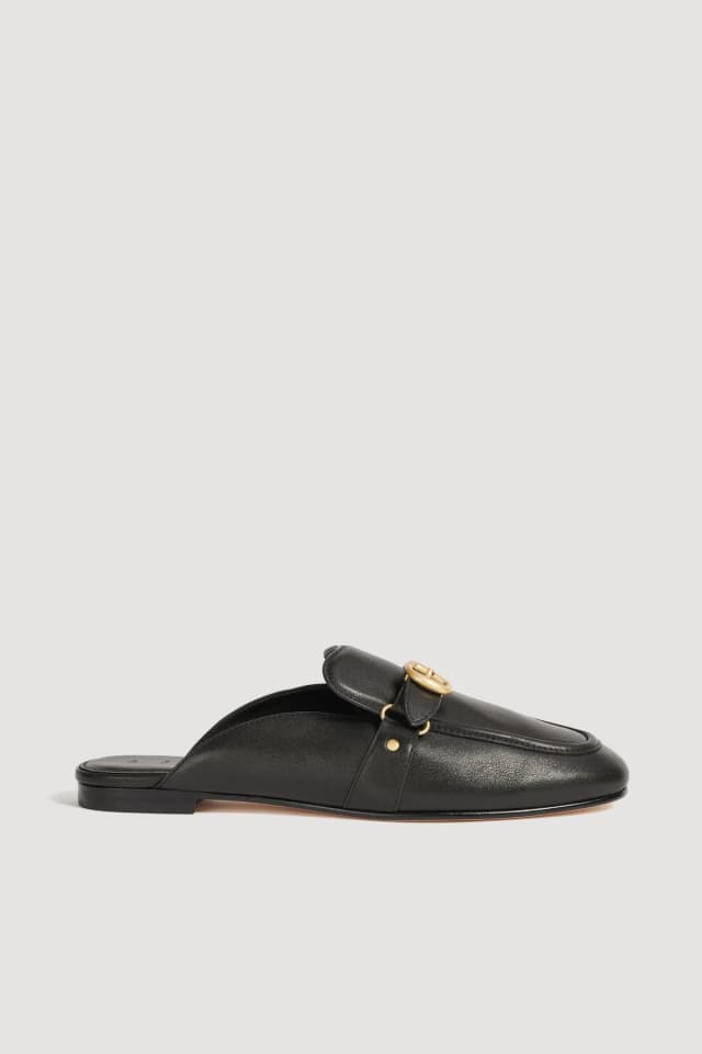 AJE Macy Loafer Mule in BLACK, image 1 of 1 from Aje