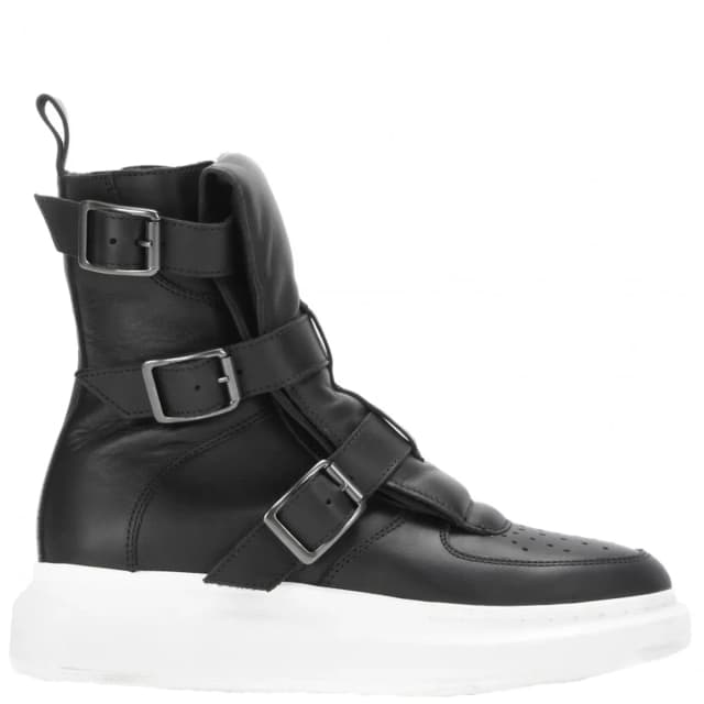 Alexander McQueen ES Buckle High-Top Sneakers, Black, image 1 of 1 from Cultstatus
