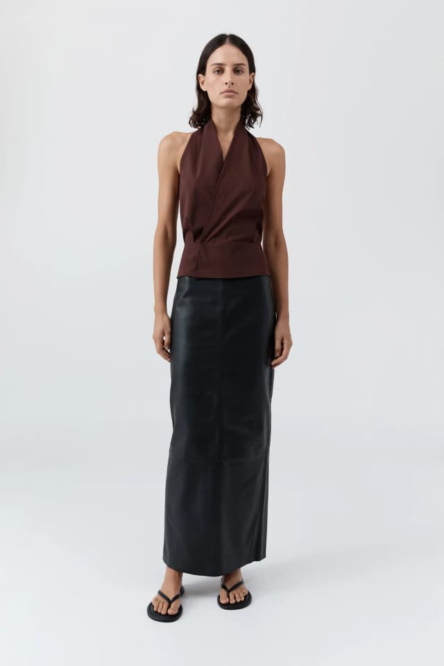 St Agni Halter Wrap Top - Liqueur, image 1 of 1 from St. Agni