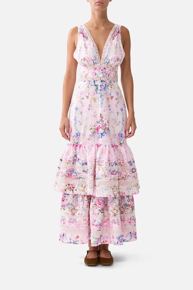 Camilla eBoutique TWO TIERED GATHERED RUFFLE DRESS PALATIAL PASTELS, image 1 of 1 from CAMILLA