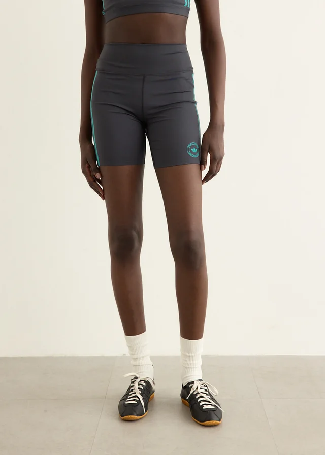 Adidas x Sporty & Rich Bike Shorts in carbon, image 1 of 1 from Incu