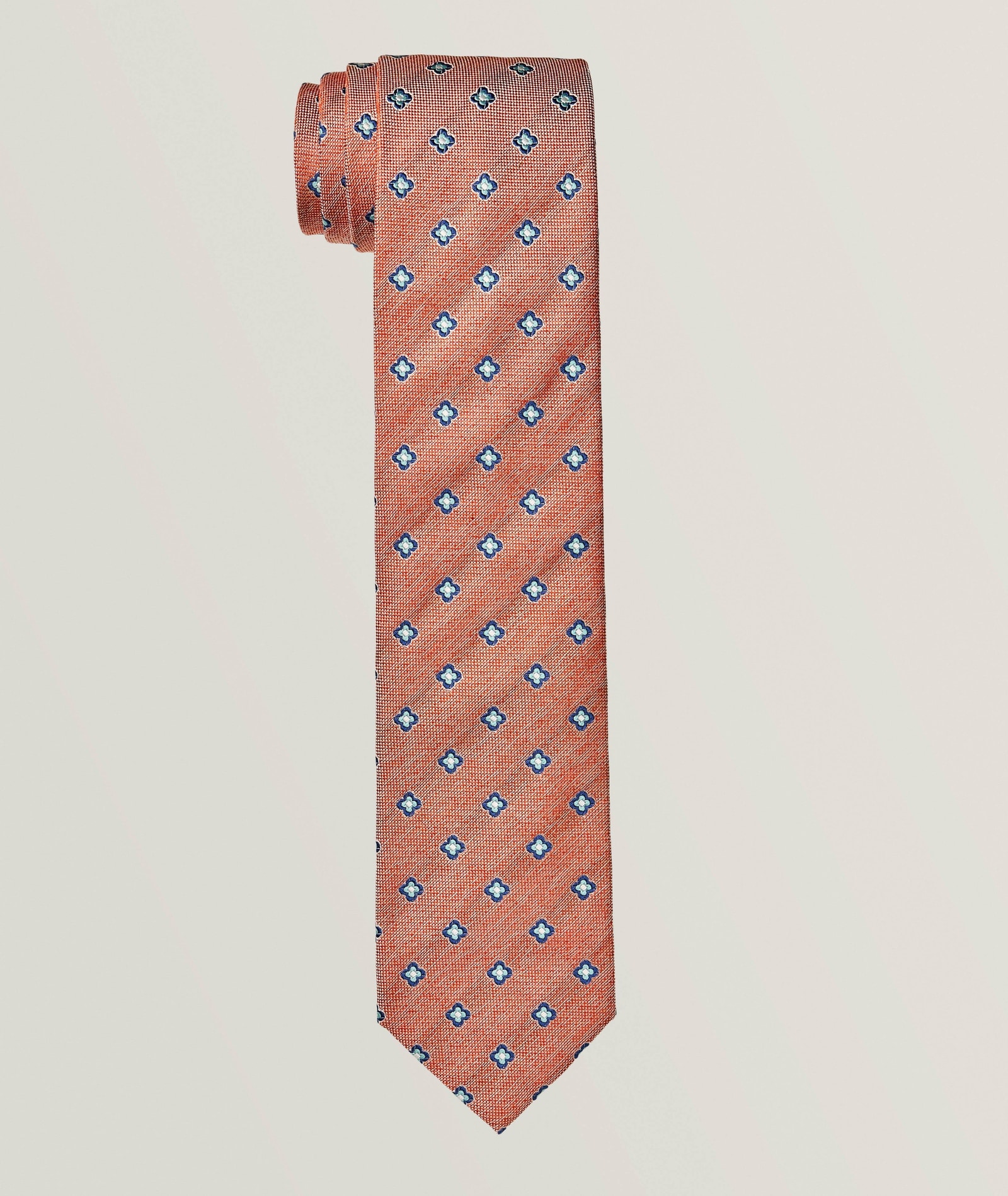 Altea Floral-Dot Print Silk-Cotton Tie in Pink, image 1 of 1 from Harry Rosen