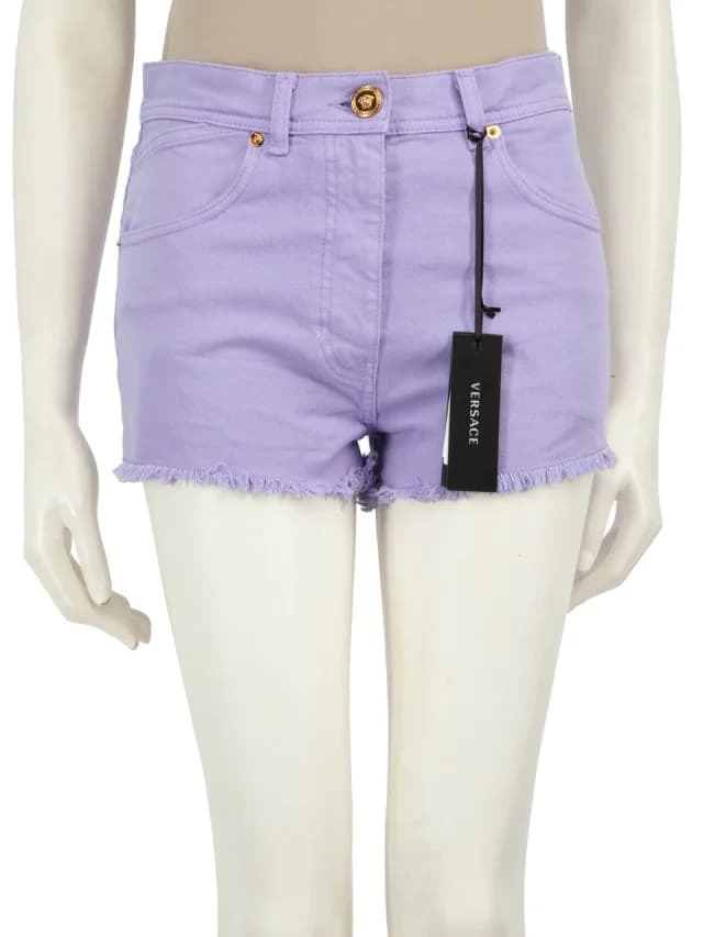 Versace Purple Denim Mini Shorts in Purple Denim from Csd, photo 1 of 1